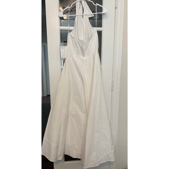 Boston Proper Maxi Length Belted Poplin Shirt Dress white size 4 NWT - Picture 8 of 14